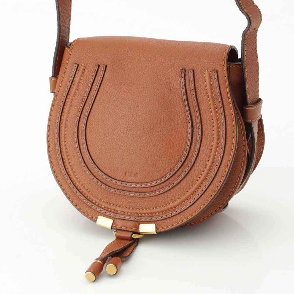 Chloe Grained Saddle Small Bag Brown Marcie - Picture 2 of 10